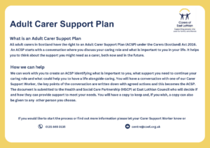 Adult Carer Support Plan leaflet